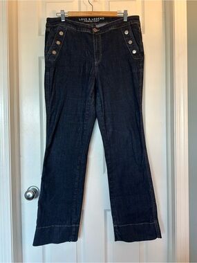 Love & Legend Indigo Wide-Leg Jeans with Button Pocket Detail